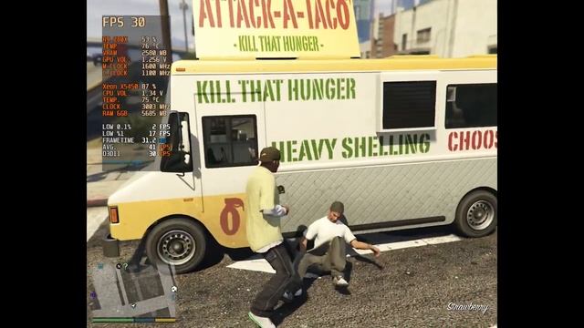 GTA V - Xeon X5450 - R9 280X - 6GB RAM FPS Test смотреть онлайн