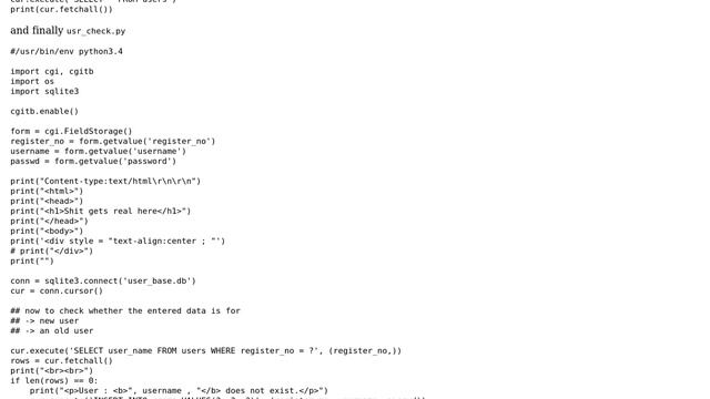 Unix & Linux: CGI error while trying to retrieve from sqlite3 смотреть онлайн