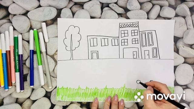 Рисование "Машины на улицах города" смотреть онлайн