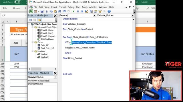 ESS Live 3 - Excel VBA To Validate a Userform (STARTS 05:49) смотреть онлайн