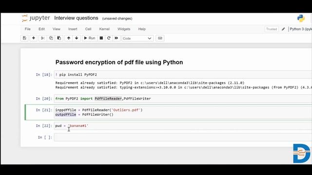 Password protection of pdf file using python | Encrypt pdf file смотреть онлайн