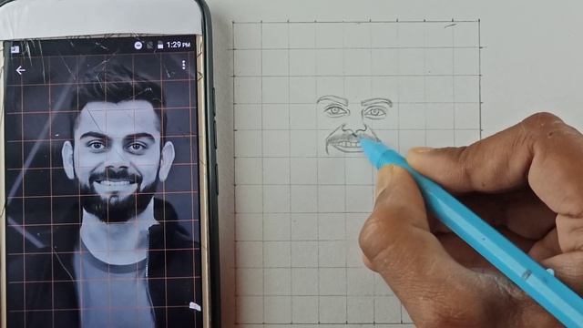 How to draw Outline of portrait in Small Size Paper | Mini Sketch | Virat Kohli Drawing смотреть онлайн