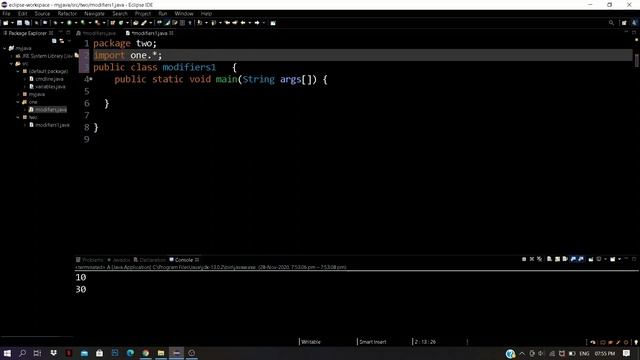 ACCESS MODIFIERS IN JAVA смотреть онлайн