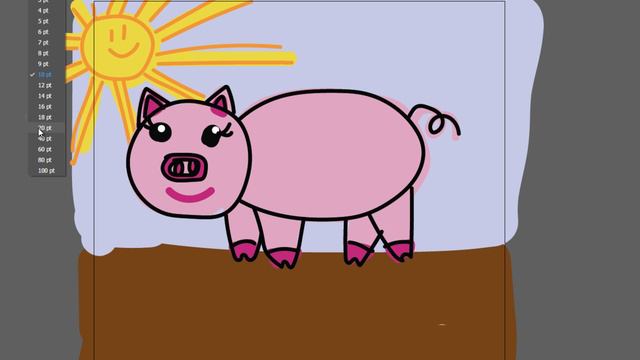 Рисуем свинку детям часть 64 смотреть онлайн