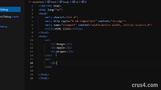 HTML Lists | Different Types of Lists in HTML (ol, ul & dl) crus4.com смотреть онлайн