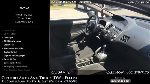 Used 2010 Honda Civic Sdn | Century Auto And Truck (DW + Feeds), East Windsor, CT смотреть онлайн