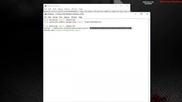 How to run SELENIUM scripts on PYTHON Shell - IDLE?