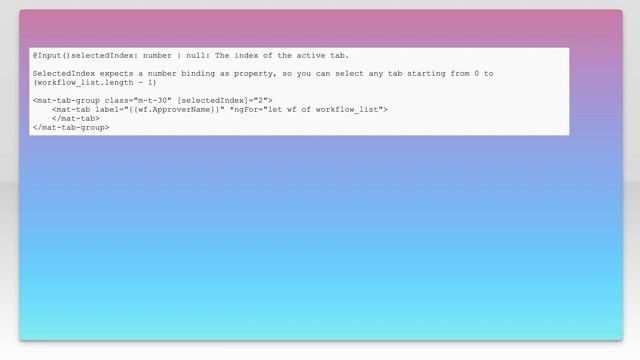 Programmatically select mat-tab in Angular 2 material using mat-tab-group смотреть онлайн