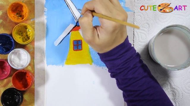 ТЮЛЬПАНЫ и МЕЛЬНИЦЫ Как нарисовать для начинающих смотреть онлайн