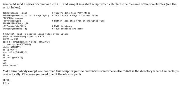 DevOps & SysAdmins: Deleting files from Remote FTP-Server older than x days (4 Solutions!!) смотреть онлайн