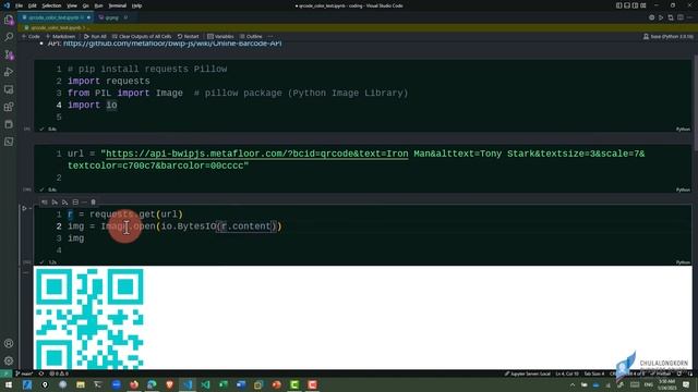 สร้าง QRCode ที่กำหนดสีพร้อมแสดงข้อความได้ด้วย Python (generate colored QRcode with text) смотреть онлайн