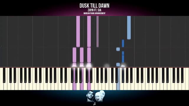 How To Play ZAYN ft Sia Dusk Till Dawn Piano Tutorial + Sheets HD смотреть онлайн