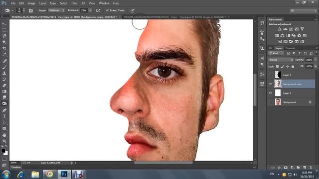 Photoshop cc tutorial | Side Face Swap смотреть онлайн