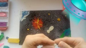 Лепка рельефная (панорама) «В далёком космосе» (6-7 лет)