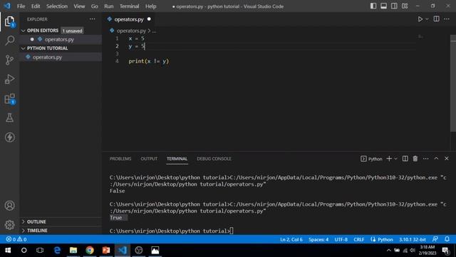 Python Bangla Tutorials 10: Operators ( Comparison operators ) смотреть онлайн