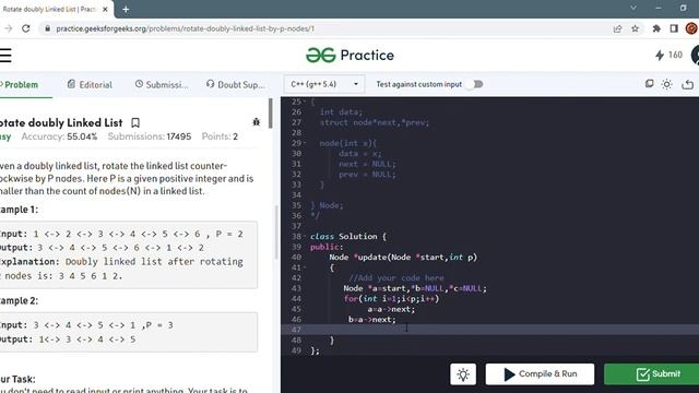 Rotate doubly Linked List Practice смотреть онлайн