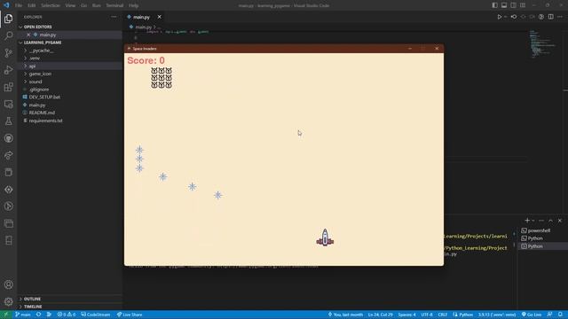 Pygame: Space Invaders Walkthrough смотреть онлайн