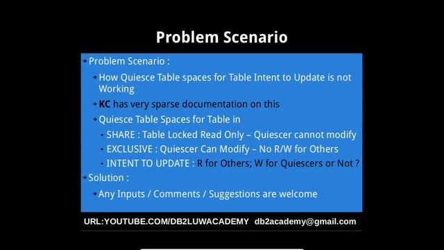DB2 Tips n Tricks Part 111 - How Quiesce Table spaces for Table Intent To Update is not Working смотреть онлайн