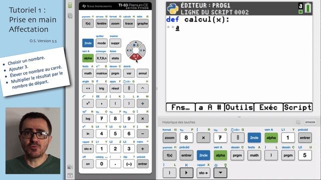 PYTHON : Prise en main - Affectation - Tutoriel TI-83 Premium смотреть онлайн