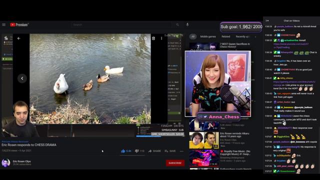 Anna Rudolf reacting to Eric Rosen's opinion on the CHESS DRAMA (with chat) смотреть онлайн