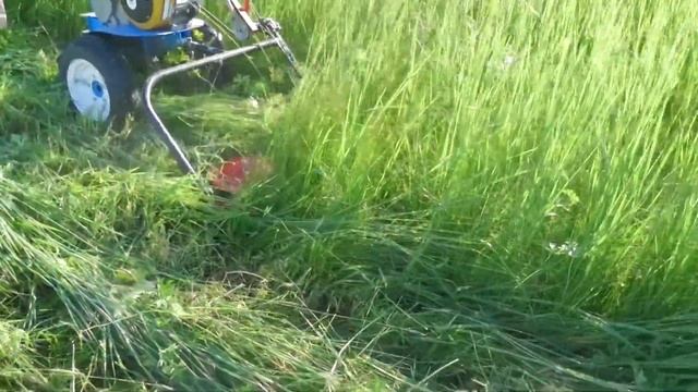 Тест косили Заря с мотоблоком Нева. смотреть онлайн