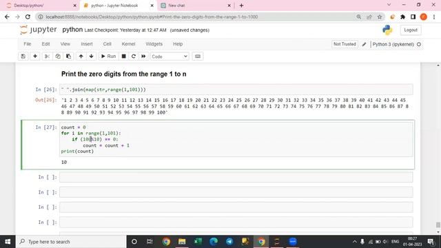 Python interview question | How to print the zero digits in the given range смотреть онлайн