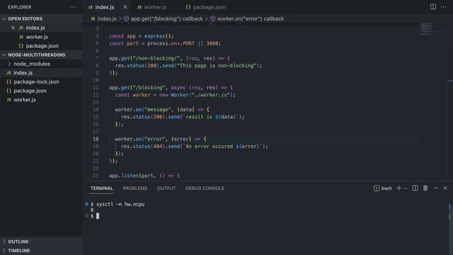 How to use Multithreading with "worker threads" in Node.js? смотреть онлайн
