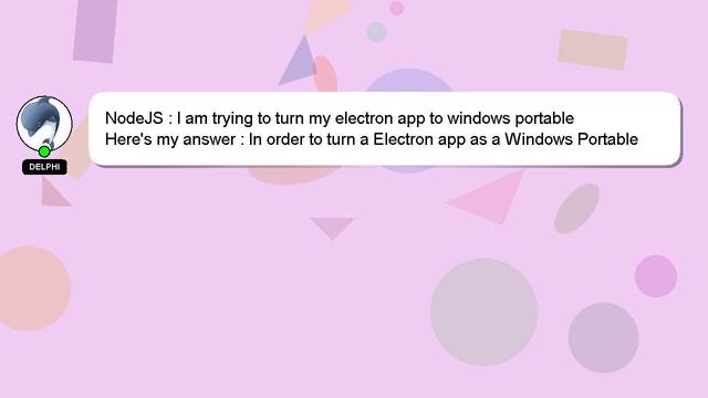 NodeJS : I am trying to turn my electron app to windows portable смотреть онлайн