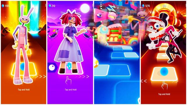 [Amazing Digital Circus] - Jax VS Ragatha VS Pomni VS Caine | Tiles Hop EDM Rush смотреть онлайн