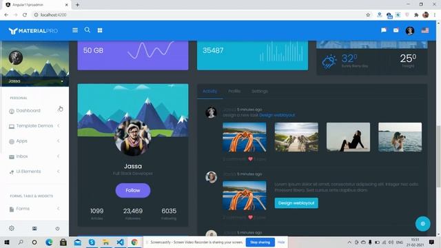 Angular 11 Bootstrap MaterialPro ERP Management Dashboard Template смотреть онлайн
