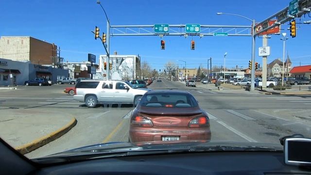 DRIVING  DOWNTOWN CHEYENNE WYOMING USA.