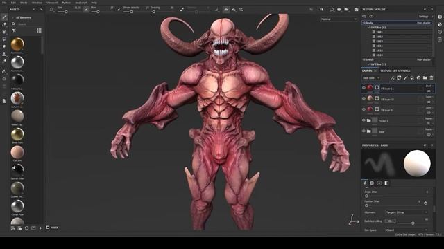 How to create a GAME model of the DEMON / #4 Painting in Substance Painter 3D смотреть онлайн