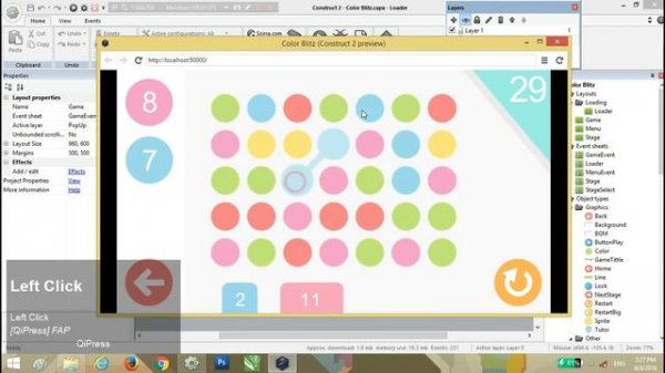 Color Blitz (Puzzle Match-3) - Construct 2 Game Template CAPX