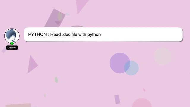 PYTHON : Read .doc file with python смотреть онлайн