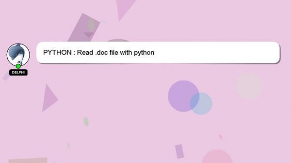 PYTHON : Read .doc file with python