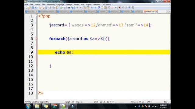 PHP Foreach Loop | PHP tutorials for beginners in Urdu/Hindi | Waqar Ahmed смотреть онлайн