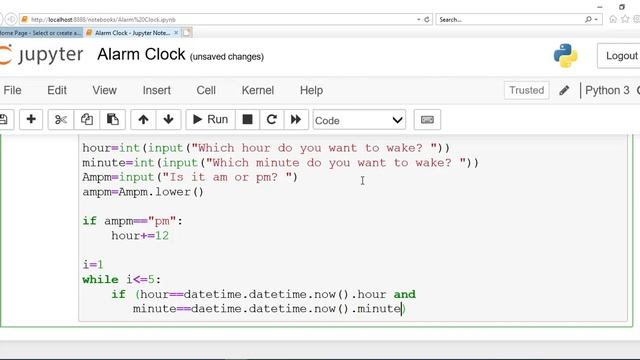 Alarm Clock using Python. Python project using datetime and playsound. смотреть онлайн
