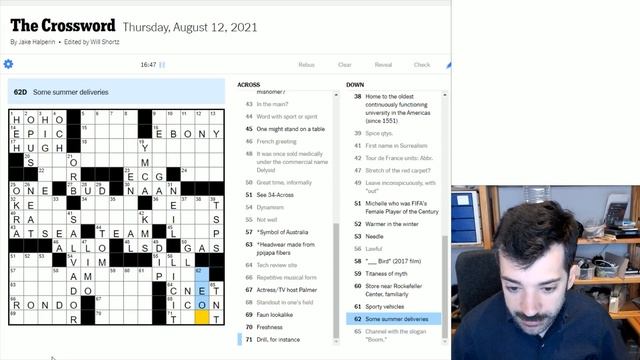 This Crossword Corrects the Record - 12 August 2021 New York Times Crossword смотреть онлайн