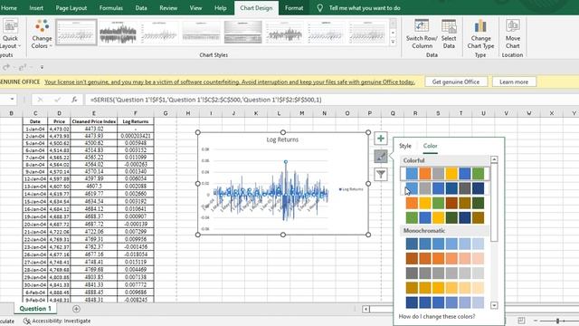 Step 3 - Plot graph of Cleaed price index & Log returns in microsoft excel? смотреть онлайн