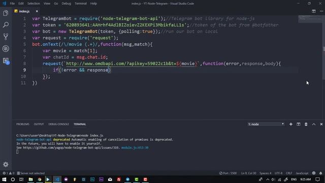 Telegram Bot NodeJS Tutorial Part 1 смотреть онлайн