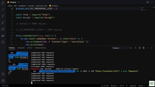 10. Playing with Thread pool in Nodejs | Advance Nodejs course | смотреть онлайн
