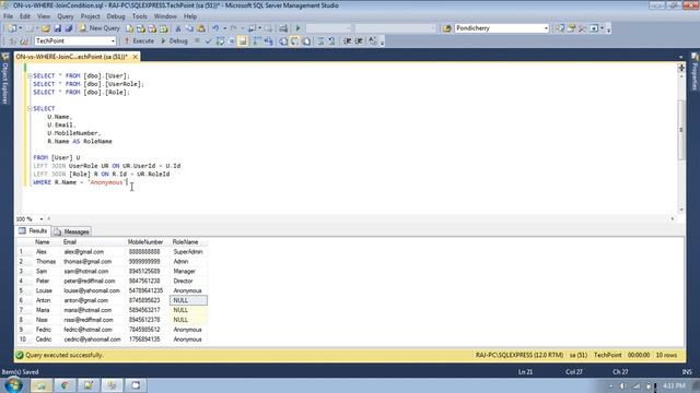 ON Clause vs WHERE clause for JOINS | INNER JOIN | OUTER JOIN | ANSI JOIN | SQL JOIN смотреть онлайн