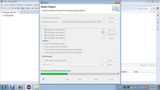 Вкарване на архив с java проекти в Eclipse смотреть онлайн