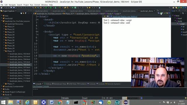 JavaScript - Lesson 10 by using ECLIPSE IDE смотреть онлайн
