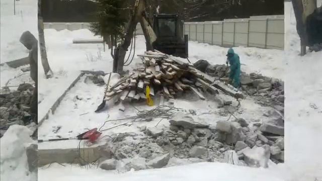 Зимний демонтаж фундамента смотреть онлайн