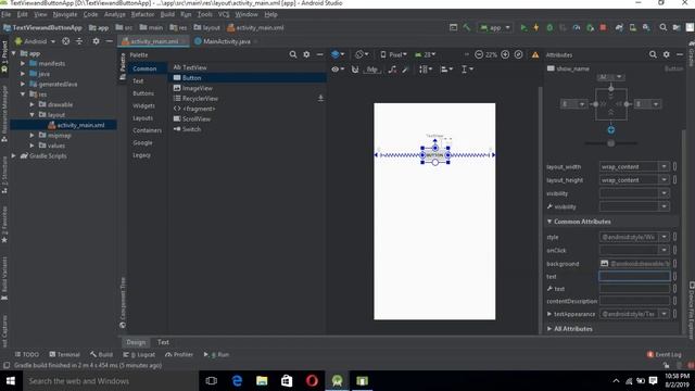 Button and Textview Android Studio | Create Button and Textview android смотреть онлайн