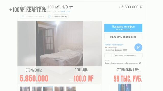 Минимальные цены на квартиры и дома в Симферополе. Обзор за Октябрь 2018г. смотреть онлайн