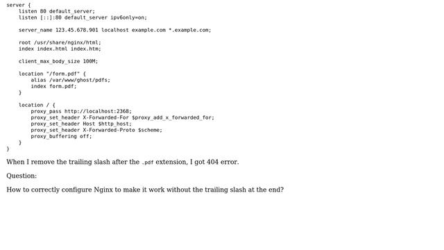 Webmasters: How to remove trailing slash after file extension using Nginx? смотреть онлайн