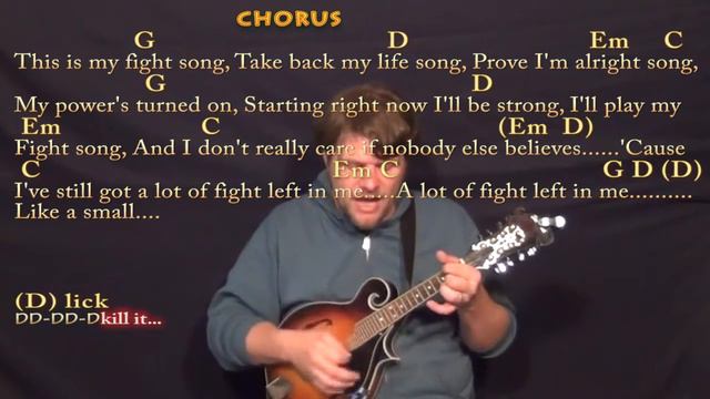 Fight Song (RACHEL PLATTEN) Mandolin Cover Lesson with Chords/Lyrics смотреть онлайн