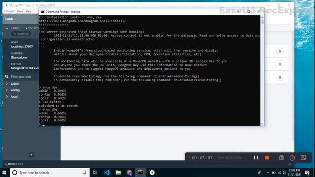How to create a Database using MongoDB Shell and MongoDB Compass | Collections in MongoDB смотреть онлайн